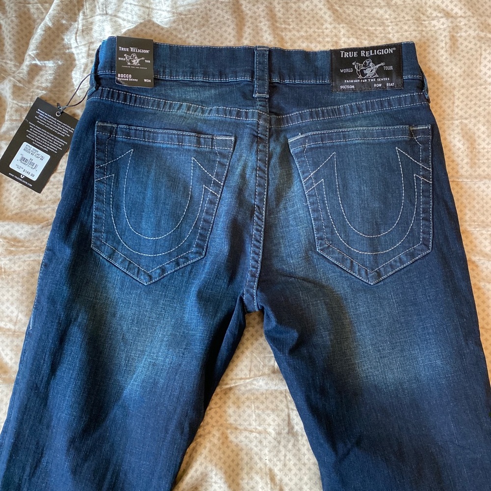 NWT True Religion Rocco Relaxed Skinny Jeans W34
